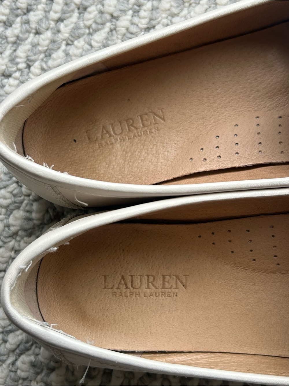Lauren Ralph Lauren Cream Leather Penny Loafers - Picture 5 of 5